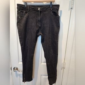 Evans Brand Black Denim Jeans with Zipper Detail